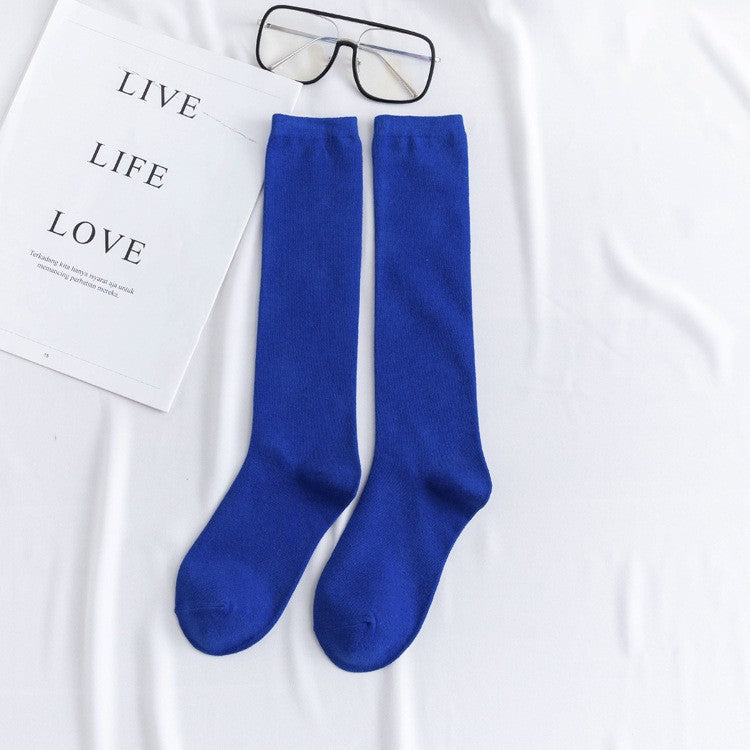 Aya Colorful High-Cut Cotton Socks (12 Colors)