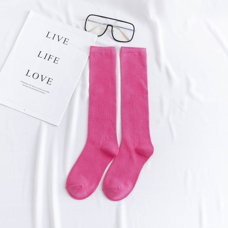 Aya Colorful High-Cut Cotton Socks (12 Colors)