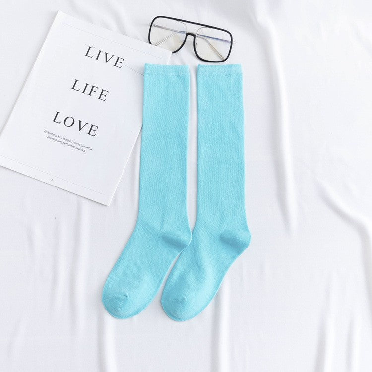 Aya Colorful High-Cut Cotton Socks (12 Colors)