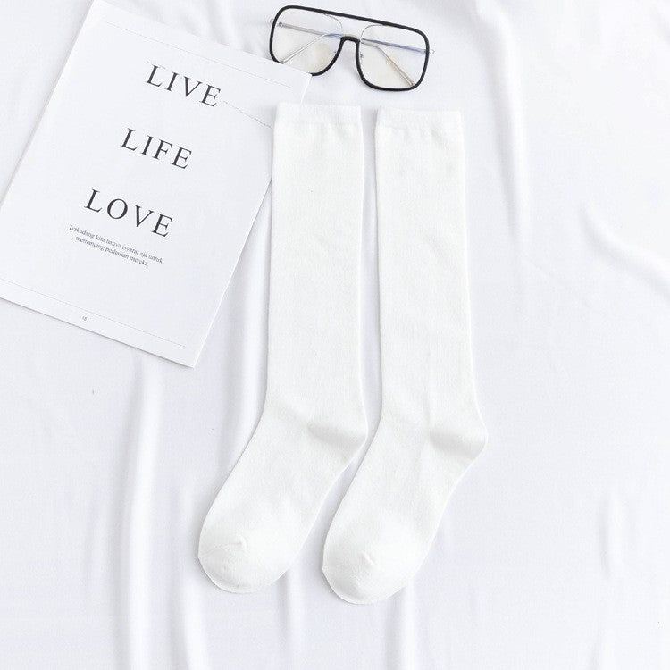 Aya Colorful High-Cut Cotton Socks (12 Colors)