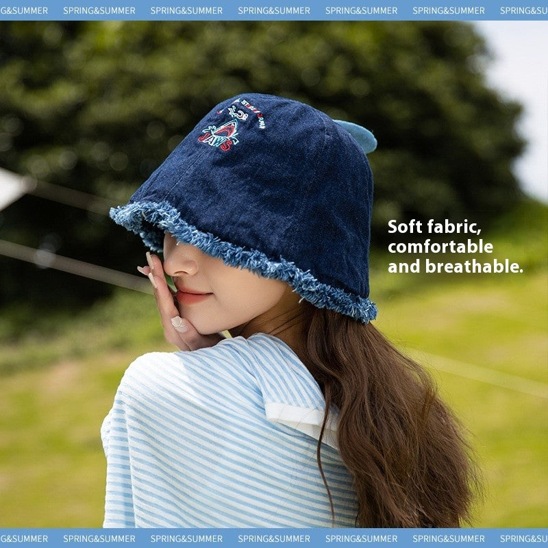 Denari Shark Denim Bucket Hat