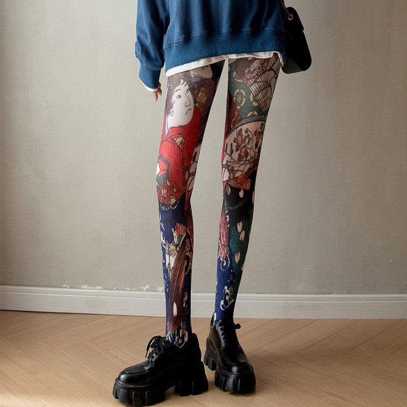 Florienne Sheer Floral Pantyhose