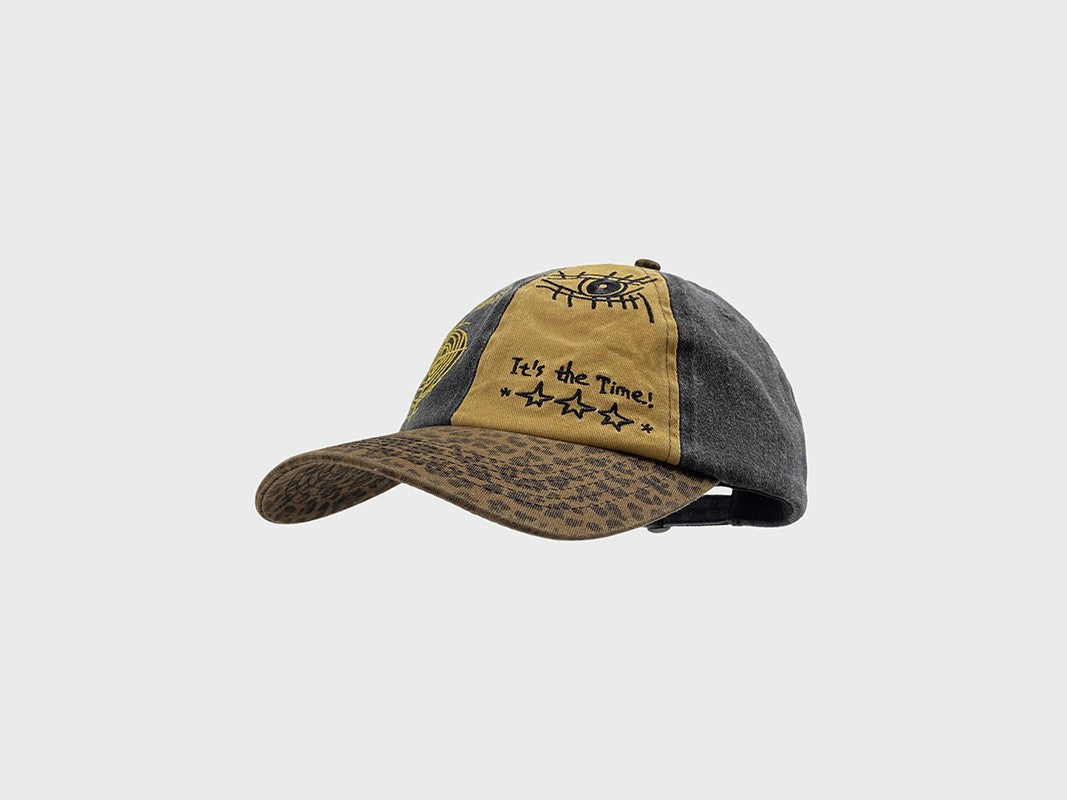 Raya Retro Leopard Print Distressed Cap