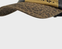 Raya Retro Leopard Print Distressed Cap