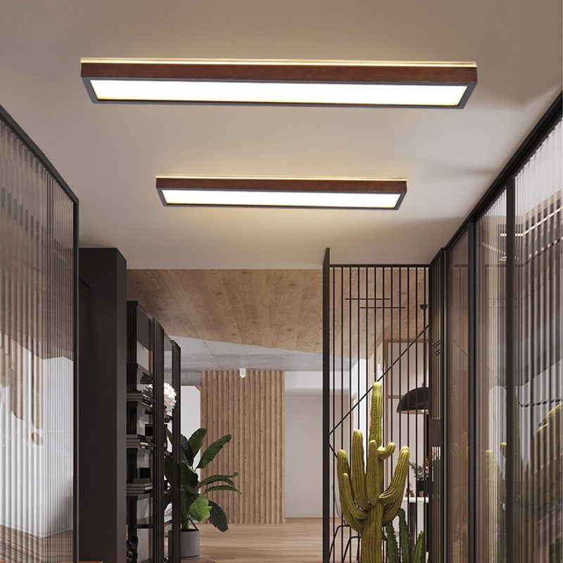 Solid Wood Long Ceiling Lamp