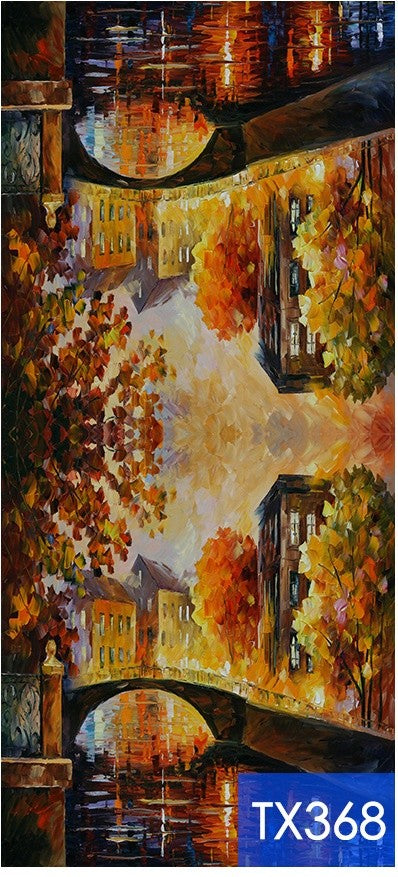 Aurora Tassel Oil Painting Scarf Shawl