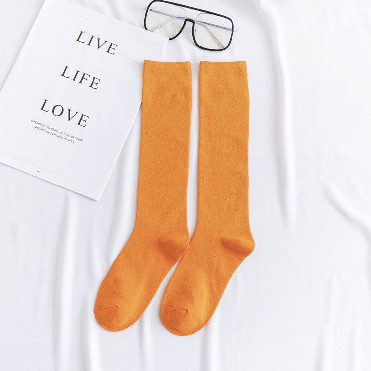 Aya Colorful High-Cut Cotton Socks (12 Colors)