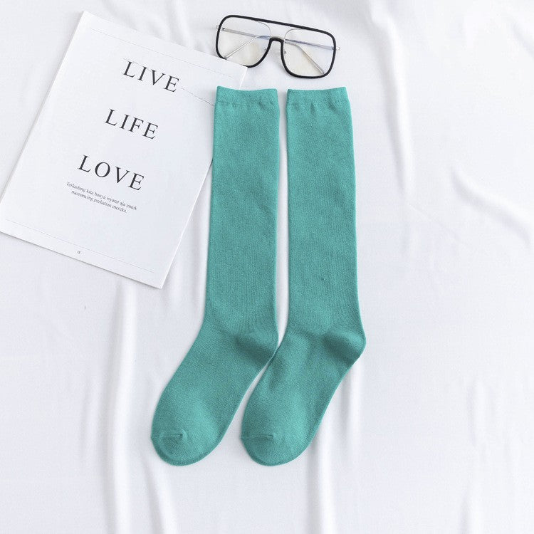 Aya Colorful High-Cut Cotton Socks (12 Colors)