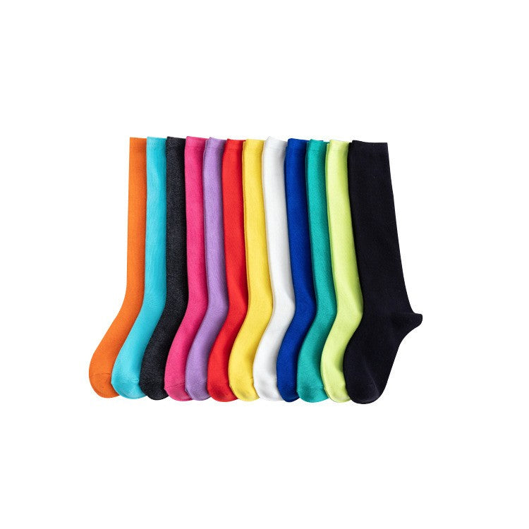 Aya Colorful High-Cut Cotton Socks (12 Colors)