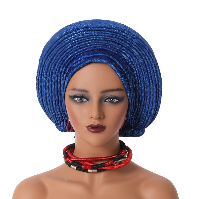 Celeste Metallic Party Turban Hat