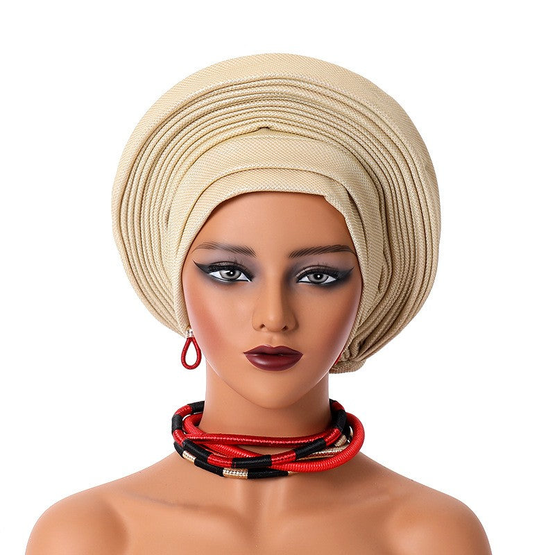 Celeste Metallic Party Turban Hat