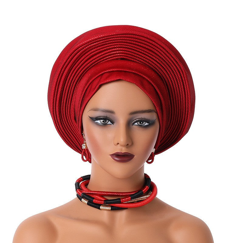 Celeste Metallic Party Turban Hat