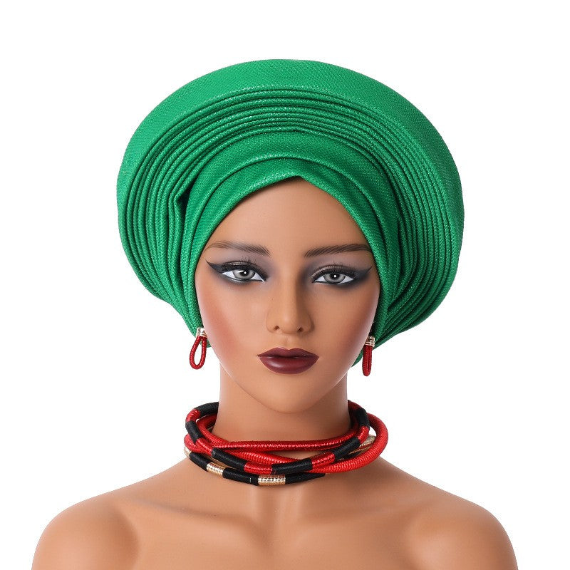 Celeste Metallic Party Turban Hat