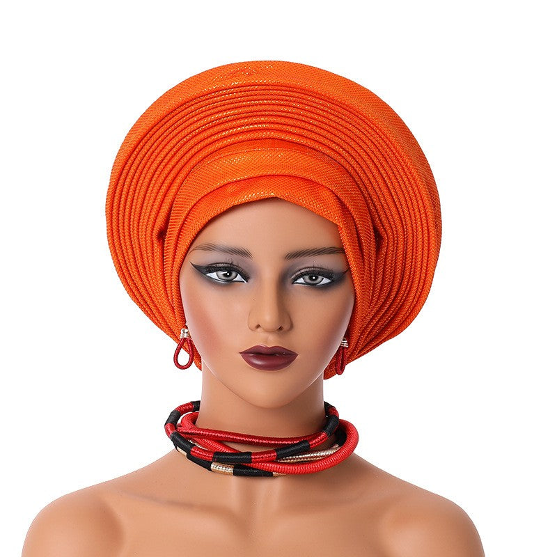 Celeste Metallic Party Turban Hat