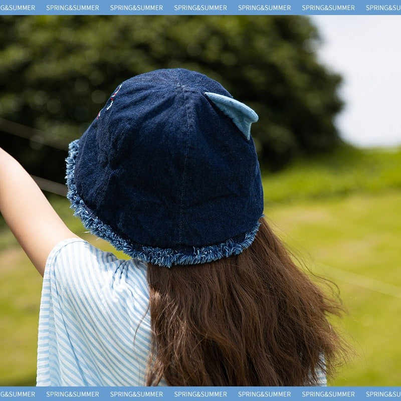 Denari Shark Denim Bucket Hat