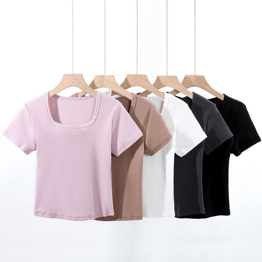 Elise Slim-Fit Square Neck Cotton Tee