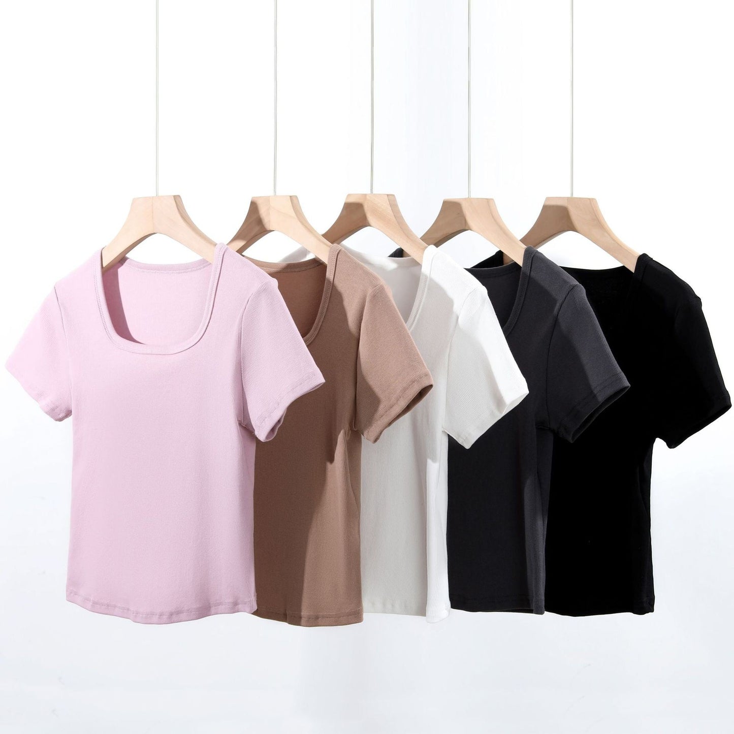Elise Slim-Fit Square Neck Cotton Tee