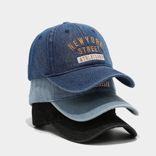 Elyse Letter Embroidered Denim Cap