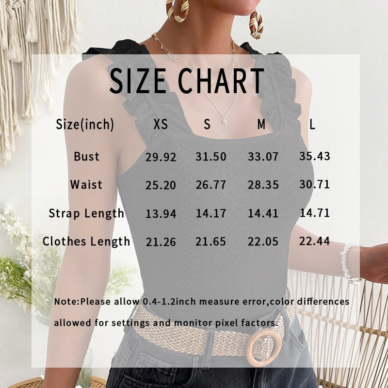 Fiora Ruffle Strap Eyelet Top