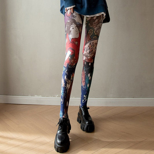 Florienne Sheer Floral Pantyhose
