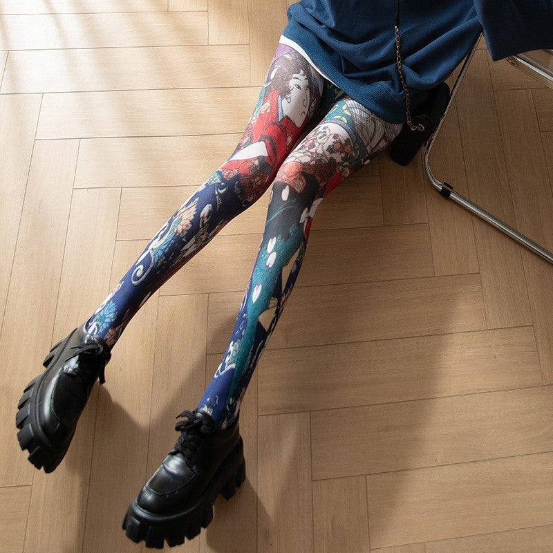 Florienne Sheer Floral Pantyhose