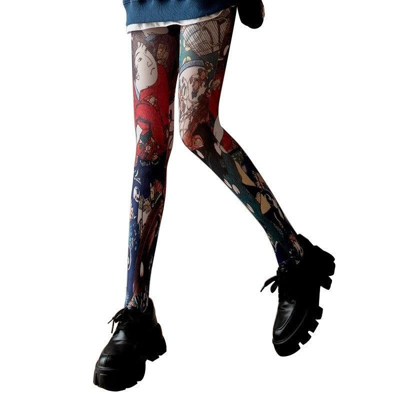 Florienne Sheer Floral Pantyhose