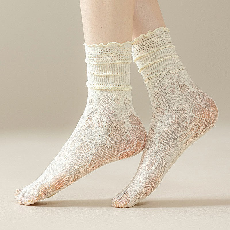 Liora Sheer Lace Mesh Socks