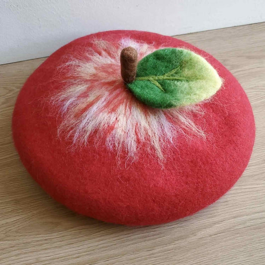 Noelle Handmade Wool Felt Christmas Beret