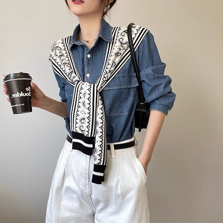 Noelle Knit Paisley Shoulder Scarf