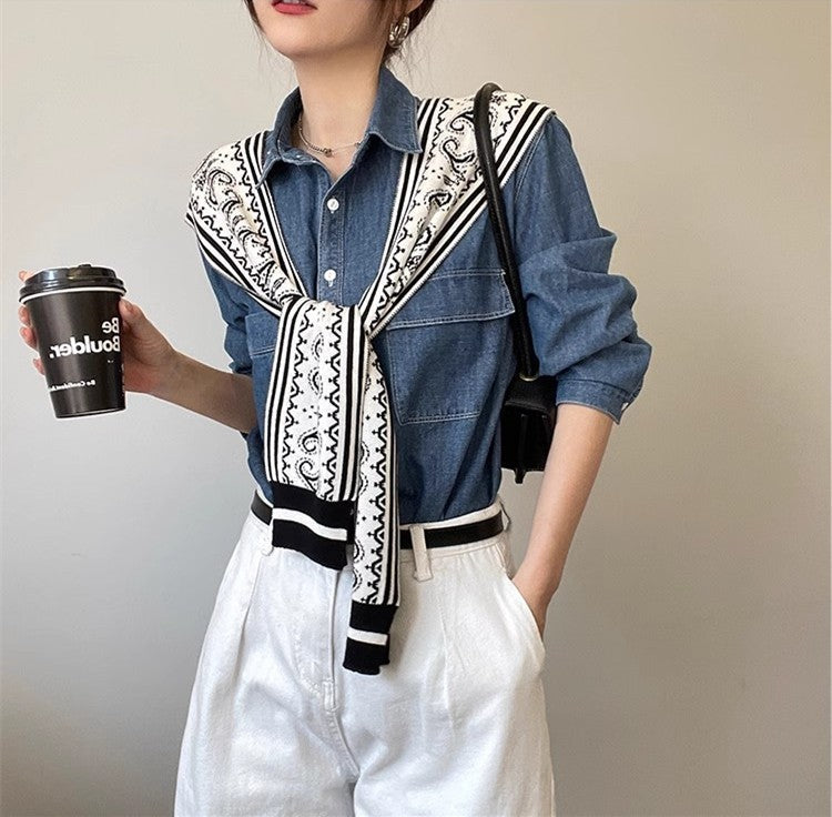 Noelle Knit Paisley Shoulder Scarf