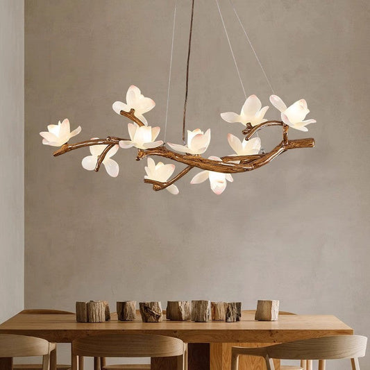Nordic Lotus 8-Head Resin Chandelier