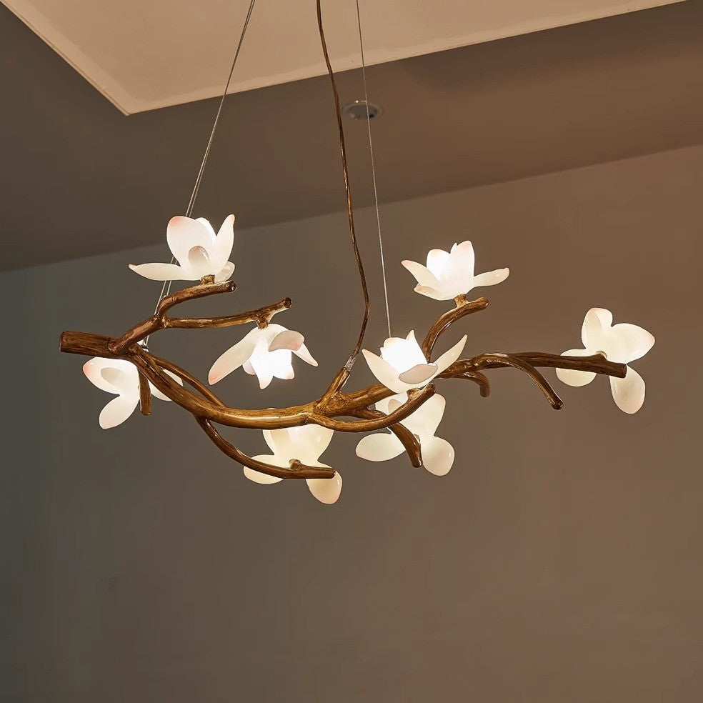 Nordic Lotus 8-Head Resin Chandelier