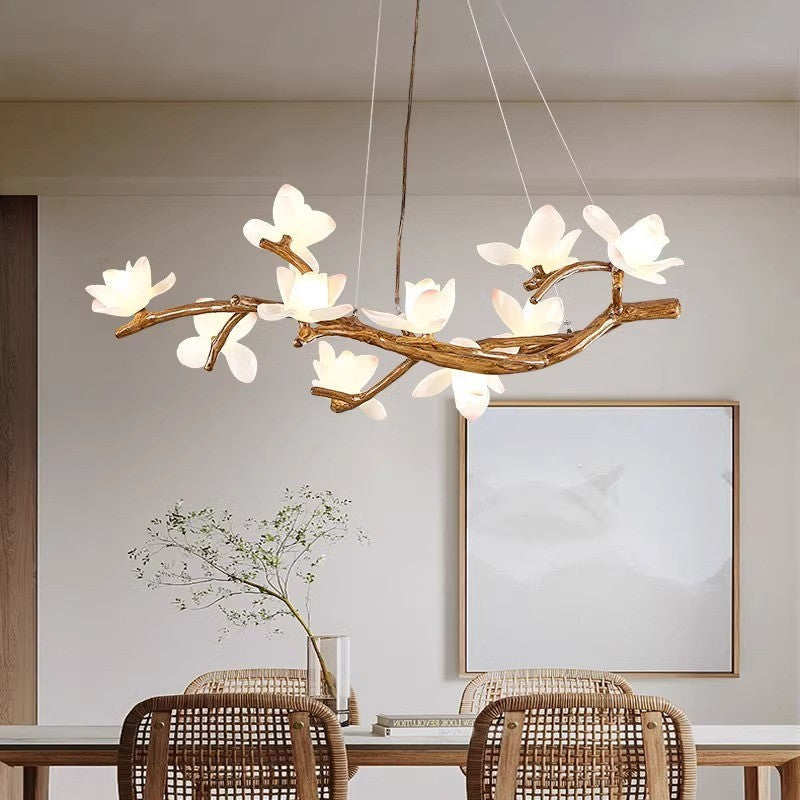 Nordic Lotus 8-Head Resin Chandelier