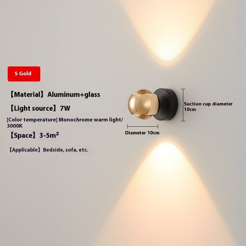 Rotatable Aluminum Glass Wall Lamp