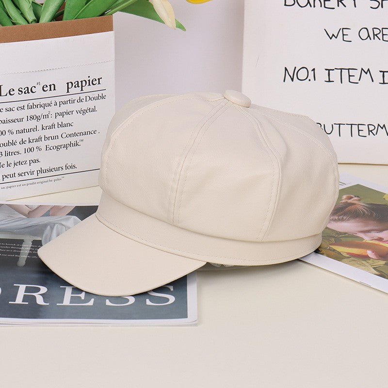 Selene Leather Octagonal Cap