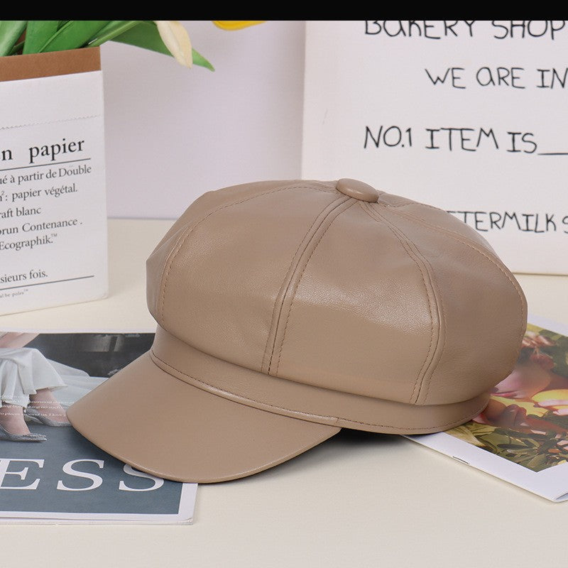 Selene Leather Octagonal Cap