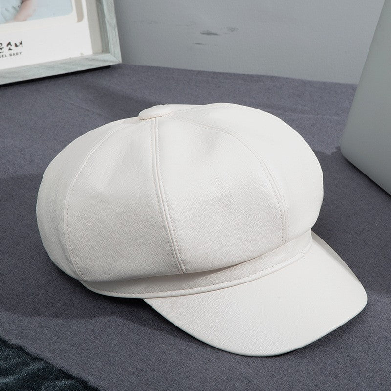 Selene Leather Octagonal Cap
