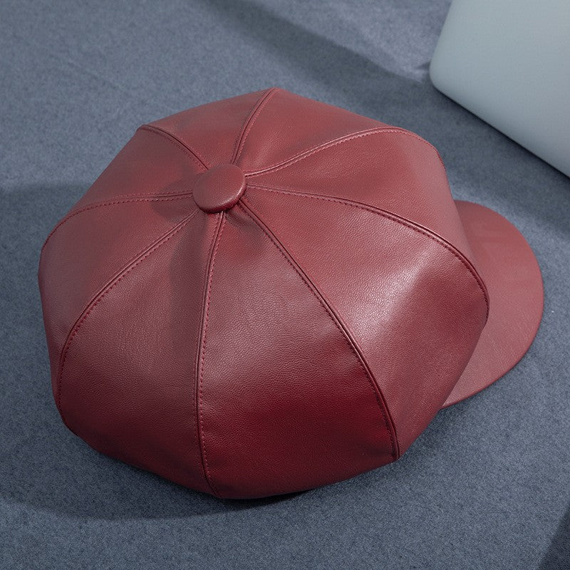 Selene Leather Octagonal Cap
