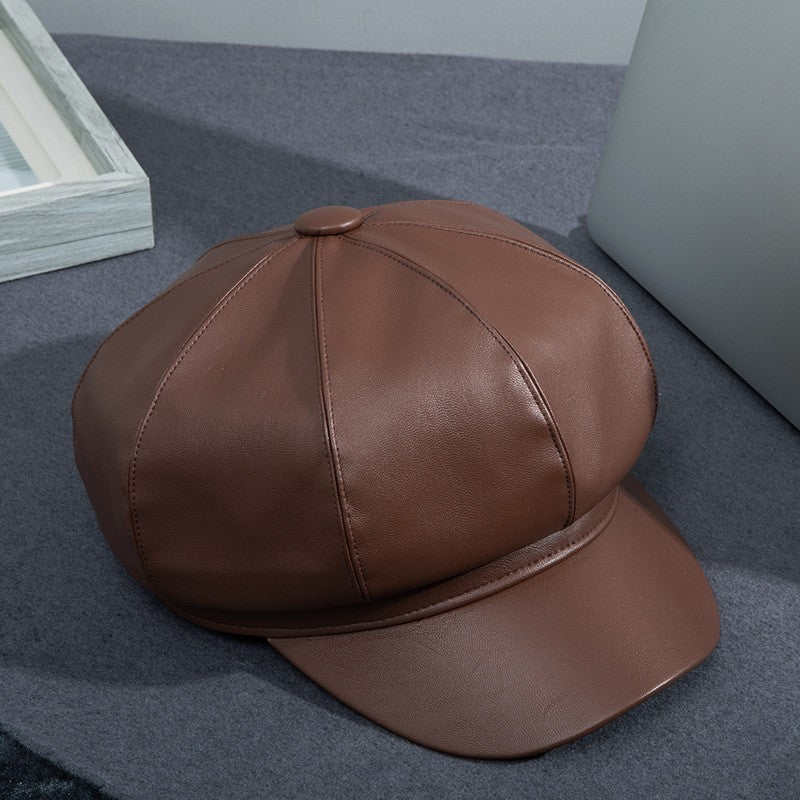 Selene Leather Octagonal Cap