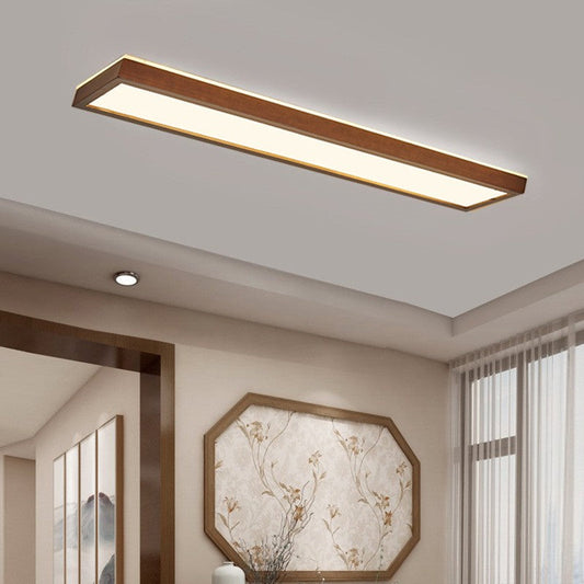 Solid Wood Long Ceiling Lamp