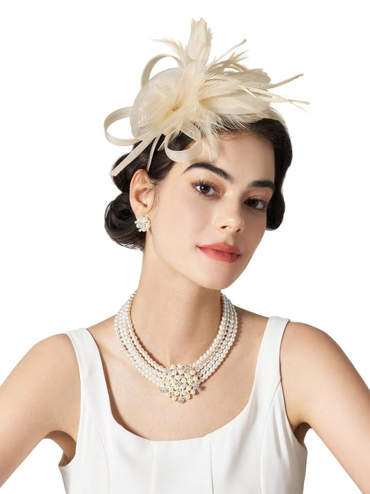 Vivienne Feather Mesh Headband