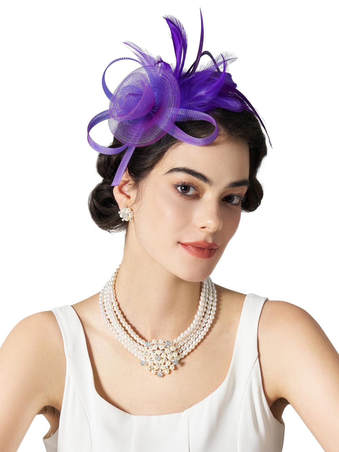 Vivienne Feather Mesh Headband