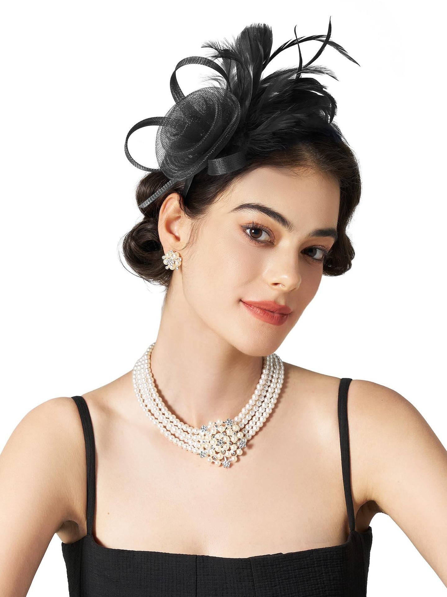 Vivienne Feather Mesh Headband