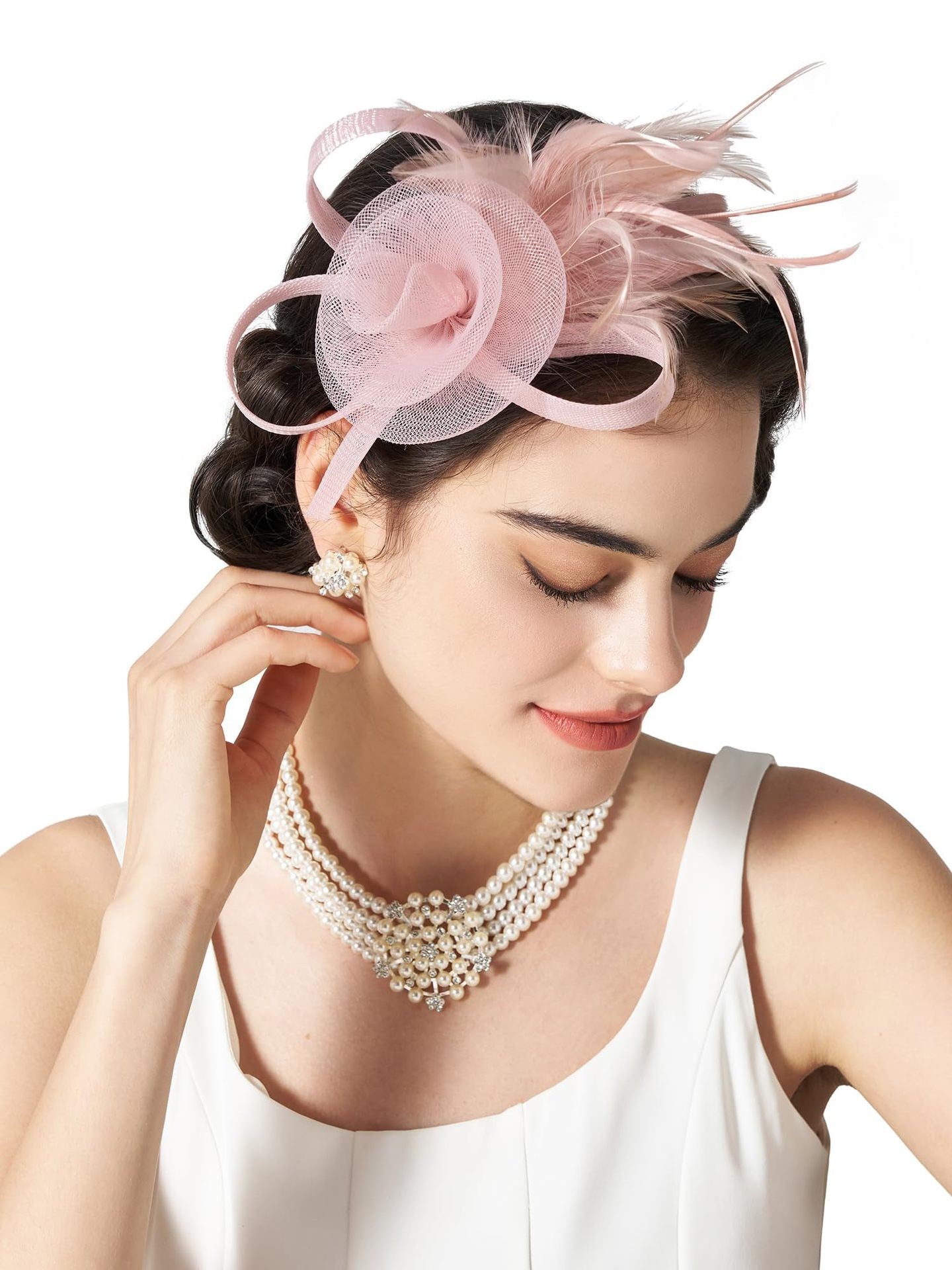Vivienne Feather Mesh Headband
