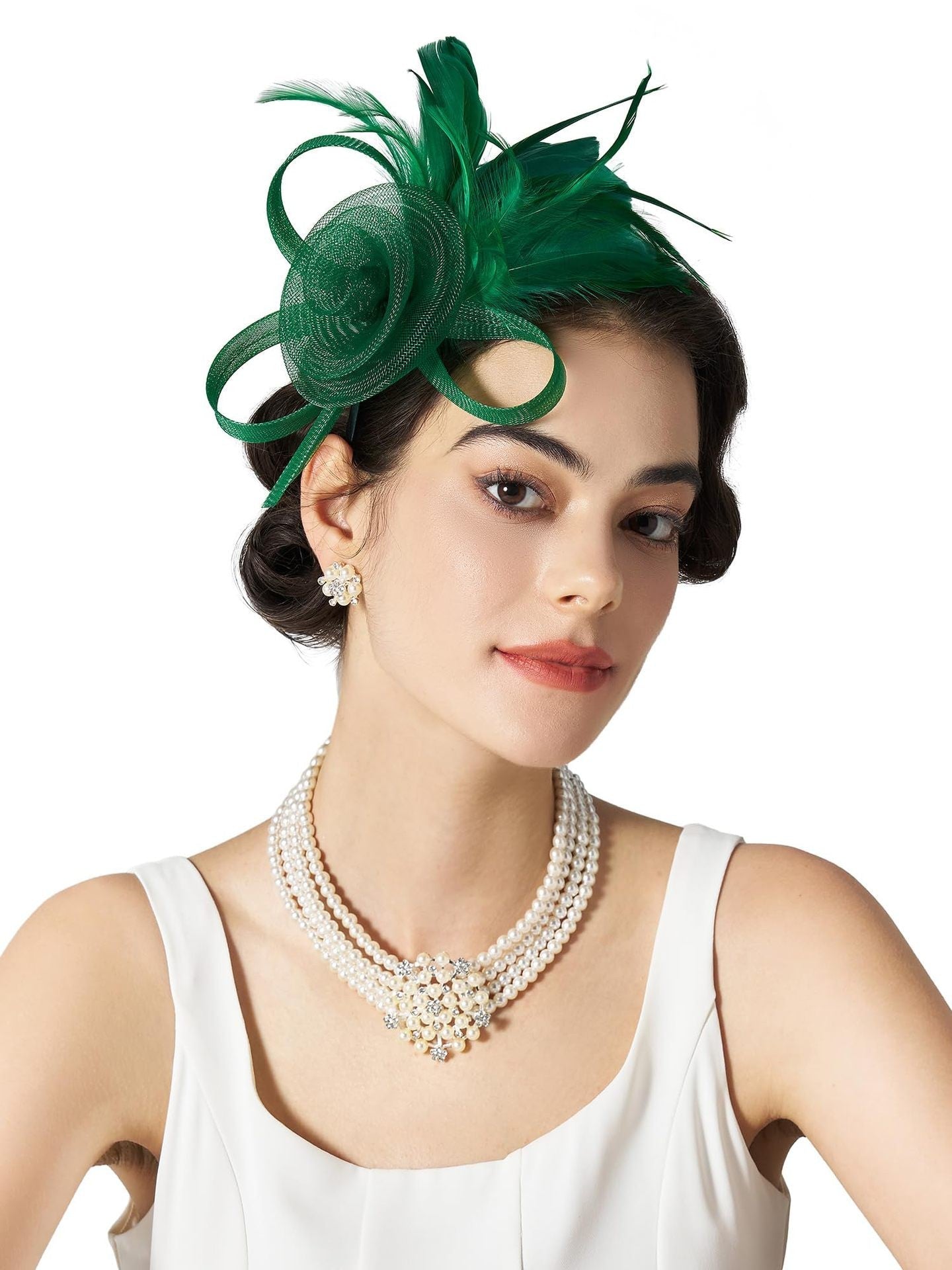 Vivienne Feather Mesh Headband